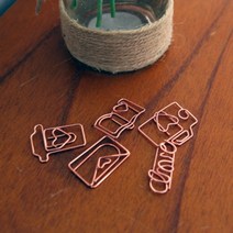 PGM*^몰파앤꼬 로즈골드 페이퍼클립 (5종1세트) 자료집게 문구용 다용도 사무용 서류 문서^^췤pgm, a^^옵션없슴