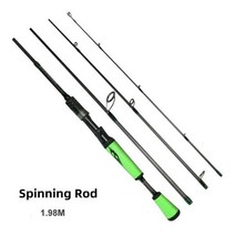 장대낚시대 초경량 여행 휴대용 루어 낚싯대 198m 스피닝 캐스팅 섬유 탄소 4 개 섹션, 02 Spinning