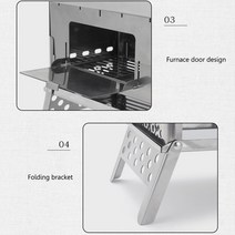 가정용 펠릿 난로 펠렛 연소기 야외 숯불 스토브 스테인레스 스틸 휴대용 미니 화재 나무 히터 분리형 접이