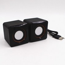 야외스피커 휴대용앰프 버스킹앰프 1쌍 미니 컴퓨터 스피커 USB 유선 범용 스테레오 사운드 서라운드 라우, 01 Black