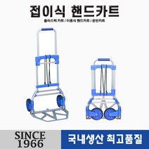 [신성산업공사] 3단 접이식 핸드카트 대 파랑-480*350*1070 사용시- 운반카트, 1개, 블루