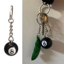당구공 4구 미니 3구 그립톡 pba 1 pc 패션 크리 에이 티브 당구 키 체인 small lucky number 8 table ball key ring 25mm 91, 검은색