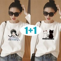꽃소담 1+1 100%순면 여자 봄가을 데일리 맨투맨 QQA2303