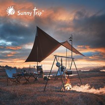 SUNNYTRIP 인디언행어 랜턴걸이 2in1 조합형 3단 높이조절 행어, 실버