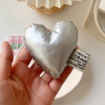 걸스코코 키치 리본 하트 쿠션스마트톡 핸드톡 하이틴 휴대폰거치대, 쿠션하트톡(실버)
