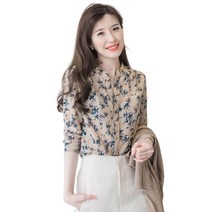 러블로어 에스더 플로럴 리본 긴팔블라우스