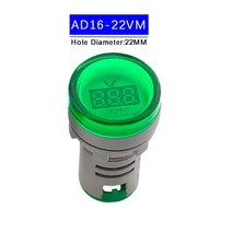 전압계 110V 220V AC 디지털 전류계 50-500V 사각형 원형 전압 자동차 볼트 테스터 게이지 앰프 감지기, 02 Green