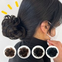 인모덧가발 이용사덧가발 한복쪽머리, 다크브라운