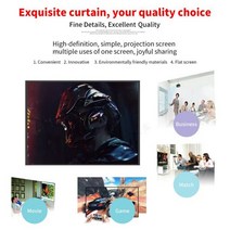 DIY 프로젝터 스크린 60/100/150 인치 홈 시네마 4k 3D HD 커튼 폴리 에스테르 설치 후크 포함, 04 120 인치