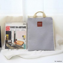 캔버스 그레이 A4파우치 (도매콜) 심플 ABM