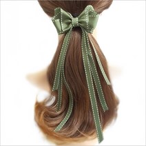 스티치리본타이 머리끈 자동핀 집게핀 헤어악세사리 핸드메이드핀 블라우스장식 골프리본