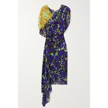 [정품] DRIES VAN NOTEN 드리스반노튼 비대칭 드레이프 플로럴 프린트 시폰 드레스 [관부과세포함]