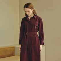 리안뉴욕 러플 카라 셔츠 원피스