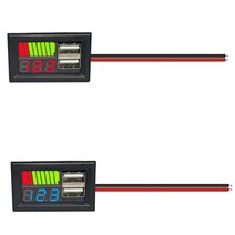 전기 측정 공구 패널 표시기 용량 전력 전압계 3S 배터리 7S 테스터 자동차 이온 USB 12V 5V 24V 24A 리튬 납산, 01=빨간