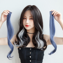 헤어 브릿지 포인트 옴브레 붙임머리 똑딱이 컬러 피스 셀프 부분 가발 스트레이트 웨이브, 스트레이트형, 레드