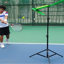 Sycassi 혼자하는 나혼자 셀프 테니스 연습기 머신 트레이너 훈련기, 단품