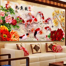 자수놓기 동양자수 보석십자수 십자수가게 QIANZEHUI 바느질 작업 DIY 꽃이 만, 02 11CT 150X60CM 실크