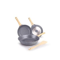 정품 hansubute 논스틱 인덕션 돌솥 소프트 터치 손잡이 어린이 보호 기능 (8인치), 4-piece set