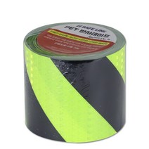 PET 반사테이프 반사 스티커 100mm X 10M 1개입, 형광/흑 사선