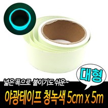 YUL283787야광테이프 청녹색 대형 5cm x 5m 밤에물건찾기 안전테이프 발광테이프 빛반사테이프, 상세페이지 참조