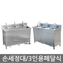 신한 손세정대 3인용 페달식 원형볼 손세척대, 1개