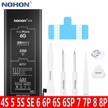 NOHON 자가교체수리 배터리 아이폰6 아이폰6S 아이폰7 아이폰8 아이폰SE 2020 아이폰8플러스 7플러스 아이폰6S플러스 6플러스 아이폰5S 5C 5 4S 노혼 고용량 배터리, For iPhone 6S Plus 2750mAh