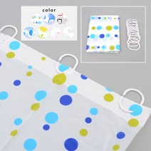 샤워커튼 1.8m 커튼링 12p 욕실파티션 샤워부스 욕실커튼 화장실커튼 샤워부스물막이 커튼레일 샤워파티션 샤워칸, 일반