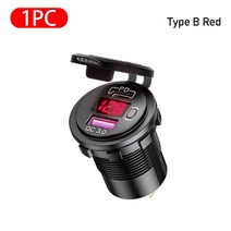 시거잭 주행충전기 차량용 파워뱅크 12V-24V USB 자동차 전화 충전기 QC3.0 5V 3A 소켓 고속 충전 PD 포트, 03 Type B Red 1pc