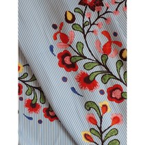 노노칭구 DTP 플라워 스트라이프 패턴 폴리원단 셔츠원단 블라우스원단 5006