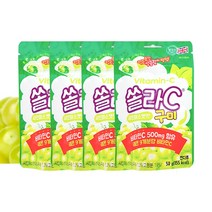 H 고려은단 쏠라C 젤리 샤인머스켓맛 50g 4개 쫀득 비타민C 구미 어린이 간식 (비타하우스 물류센터 출고)