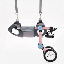 강아지휠체어 훈련 반려동물 보행기 ALWAYSME 개 조절식 휠체어 뒷다리 재활 경량 0-60KGS, Pink_XXXS