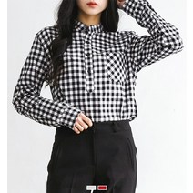 넘버나인 깅엄체크 헨리넥셔츠