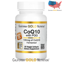 캘리포니아골드뉴트리션 CoQ10 코큐텐 코엔자임큐텐 100mg PQQ 피큐큐 10mg 베지캡슐 60정, 60캡슐