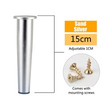 Onuobao-알루미늄 합금 테이퍼 조절 가능 가구 발 강화 소파 다리 캐비닛 TV 커피 테이블 4 개, [04] Silve 15cm-4PCS