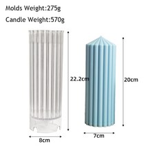 인테리어 양초 캔들 몰드아크릴 양초 금형 쉬운 탈형 긴 기둥 왁스 DIY 대형 줄무늬 원추형 실린더 홈 웨, 02 B
