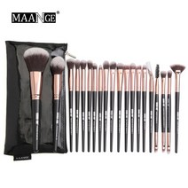 make up brush 붓 메이크업 MAANGE-메이크업 브러쉬 세트 내추럴 헤어 파운데이션 파우더 아이섀도우 메이, 한개옵션1, 01 20pcs with bag-A
