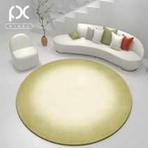 원형 발코니 매트 침실 서재 회전의자 발매트, 250cm*250cm/그린