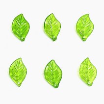 (25pcs)작은 투명 그린 나뭇잎 아크릴비즈재료, 약25-19개(5g), 투명그린(C33)