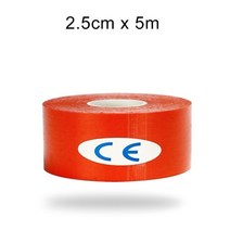 WorthWhile Kinesiology Tape 운동 회복 탄성 테이프 Kneepad 근육 통증 릴리프 무릎 패드 체육관 피트니스 붕대 지원, 16 2.5X500 Orange