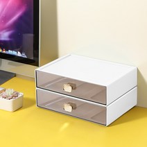 속깊은서랍장 테이블수납함 사무실 작업공간 매직기기 데스크 서랍식 화장품 수납대 문구 장기숙자 좋은물건, T03-이단서랍 빅사이즈서랍식 2
