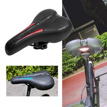 자전거안장 무통증 편한 라이딩 사이클 쿠션 안장, 블랙레드