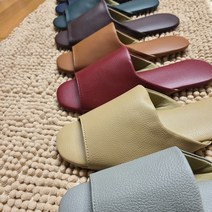 인터리더 가죽 실내화 호텔 슬리퍼 거실화 고급 여성 실내 레자 거실 병원 홈 룸슈즈, 네이비, 1개