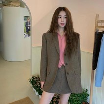 트위드셋업 트위드 투피스 하객룩 피로연 크롭 그 로브 작은 양복 모직 재킷 여성 봄과 가을 기질 ins 복고풍 슈트