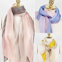 이세이 삼색 플리츠 롱스카프 여성 봄 주름 패션 선물
