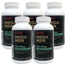 GNC [5개 SET] 메가맨 50 플러스 원 데일리 60정 (캐플렛) MEGA MEN 50+ One Daily 60 Caplets, 1
