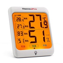 일본직발송 4. ThermoPro 온습도계 실내 온도계 디지털 캠핑 온도계 최저 온습도치 표시 LCD 백라이, 1_One Color, 1_One Color, One Color