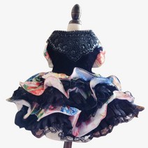 고양이다리오픈블랙웨딩드레스 일체형생일잔치촬영복 강아지이쁜옷, M