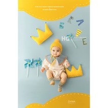 100일 아기 촬영 소품 세트 성장 사진 스튜디오 테마 컨셉 옷 배경 셀프 스냅, BTWE-02
