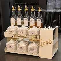 양념통세트 조미료 양념통 선반 Qipai 고급 주방 조합 세트 소금 항아리 보관함 오일 소스 식초, 2. 고급 양념통 12종 세트 + 칼꽂이 [833]