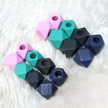 퀼트여왕 원형 우드 볼 다각 볼 우드 링, 다각형우드볼(민트) 18mm